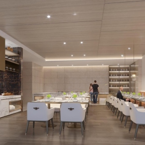 现代自助餐厅3D模型下载